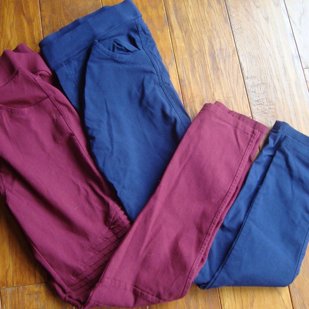 Amaryllis Skinny Jeans Pants Leggings Jeggings Lot of 2 Navy Blue Maroon sz M